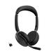 Jabra Evolve2 65 Flex - Stereo-Bluetooth-Headset mit Wireless-Charging-Pad, geräuschunterdrückender Jabra ClearVoice Technologie und hybrider ANC - für MS Teams zertifiziert - Schwarz