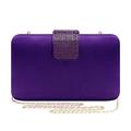 Mulian LilY Satin Rhinestones Evening Bags Party Bridal Clutch Purse For Women Prom Clutch, Purple-2