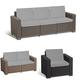 G&H Keter Allibert California Outdoor Replacement Cushion Pads 2, 3 or 4 Seater Rattan Patio Set Sofa Cushions Pads(CUSHION) (8 PC Grey Patio Set) With 100% Foam Filling