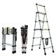 4+5 Steps Ladder, Telescoping Ladder Folding Step Ladder, Aluminum Lightweight Portable Collapsible Ladder, 330 LBS Capacity Multi-Use Ladders for Home & Kitchen (1.4+1.7m)