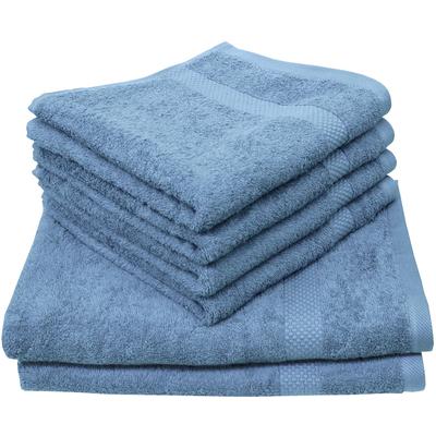 Handtuch Set DYCKHOFF "Planet", blau (rauchblau), 6 St., Frottier, Frottier, Obermaterial: 100% Baumwolle, Handtücher (P