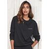 Sweatshirt LASCANA, Damen, Gr. 32/34, rosa (roségoldfarben, schwarz), Sweatware, Obermaterial: 50% Baumwolle, 50% Polyester, bedruckt, casual, Rundhals, Langarm breiter Bund, Sweatshirts, Loungeanzug