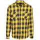 T-Shirt URBAN CLASSICS "Urban Classics Herren Checked Flanell Shirt" Gr. 3XL, schwarz (blk, honey) Herren Shirts Langarm