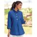 Appleseeds Women's Clip-Dot Tunic - Blue - PS - Petite