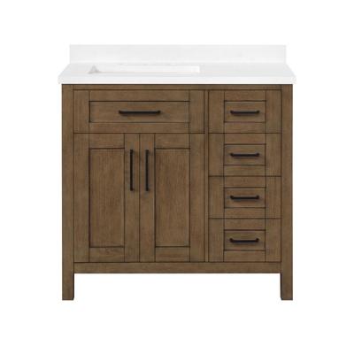 OVE Decors Tahoe 36 in. VII Single Sink Bathroom Vanity with Black Hardware and Almond Latte Finish - Ove Decors 15VVA-TAH736-059FY