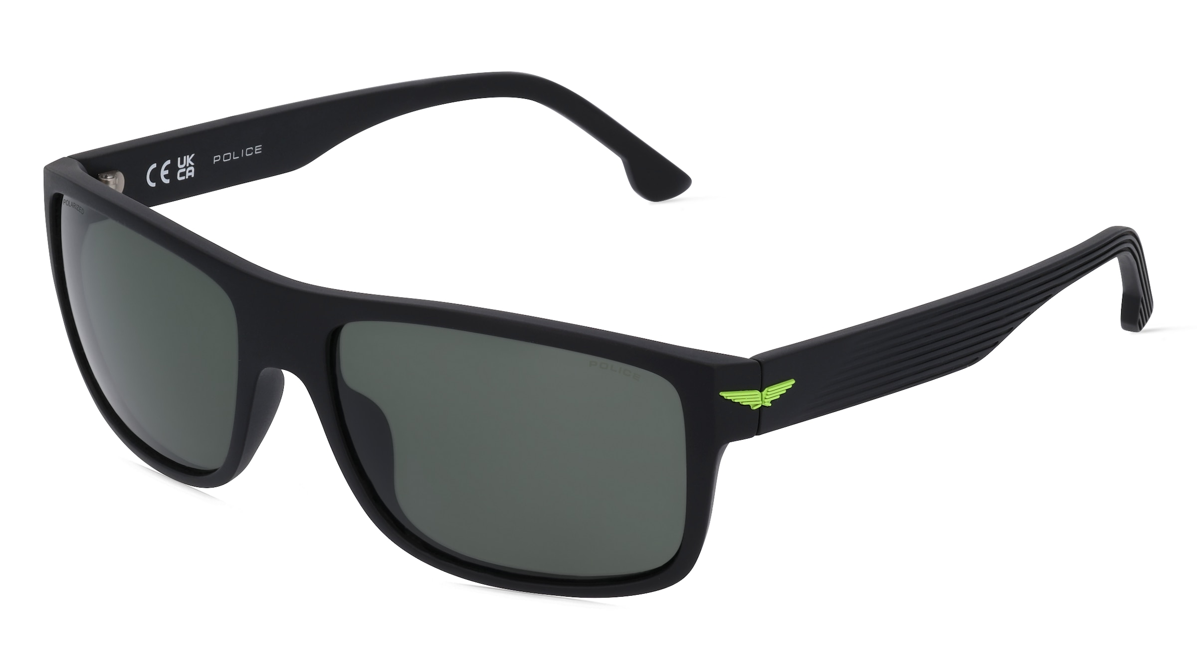 Police POISPLB39V Unisex-Sonnenbrille Vollrand Quadratisch Acetat Spritzguss-Gestell, schwarz