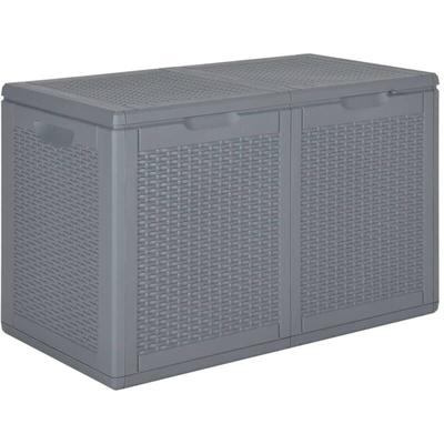 Gartenbox Grau pp Rattan 180 l Vidaxl