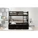 Twin Over Twin Bunk Bed with Trundle & 3 Drawers for Kids Bedroom, Solid Pine Wood Bunkbed Frame with Safety Guardrails & Ladder