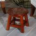 Carved Wooden Step Stool Stepstool Butterflies - 11.00"x11.00"x10.00in
