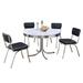 5 Piece Round Dining Set with Leatherette Padded Chairs