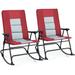 Portable Rocking Padded Chair Camping Chair w/ Backrest Armrest