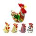 Hemoton Glass Figurine Animal Blown Rooster Chicken Statue Figurines Mini Sculpture Farm Miniature Hand Animals Statues Chick