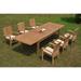 Grade-A Teak Dining Set: 6 Seater 7 Pc: 122 Atnas Double Extension Rectangle Table And 6 Wave Stacking Arm Chairs Outdoor WholesaleTeak #WMDSWVm