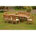 Teak Dining Set: 8 Seater 9 Pc: 94 Oval Table & 2 Stacking Arbor Arm & 6 Armless Chairs Outdoor Patio Grade-A Teak Wood WholesaleTeak #WMDSABz