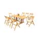 Grade-A Teak Dining Set: 8 Seater 9 Pc: Warwick Console Folding Rectangle Table And 8 Surfliner Folding Reclining Arm Chairs WholesaleTeak #51SL1509