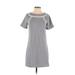 Gap Casual Dress - Shift Crew Neck Short sleeves: Gray Dresses - Women's Size X-Small