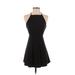 Brandy Melville Casual Dress - A-Line Halter Sleeveless: Black Print Dresses
