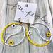 Free People Jewelry | Free People Nwt Among The Wildflowers Yin Yang Hoop Earrings Yellow White Beads | Color: White/Yellow | Size: Os