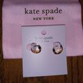 Kate Spade Jewelry | Kate Spade Rare Form Black Striped Huggies Pierced Earrings | Color: Black/Gold | Size: Os