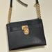 Michael Kors Bags | Michael Kors Bag Hamilton Mini Messenger Crossbody Handbag Purse Gold Chain Lock | Color: Black/Gold | Size: Os