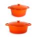 BergHOFF Neo 4Pc Cast Iron Cookware Set w/ 5Qt. & 8Qt. Dutch Ovens w/ Matching Lids Enameled Cast Iron/Cast Iron in Orange | 8 H x 12 W in | Wayfair