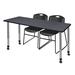 Regency Romig Kee Height Adjustable Training Table Wood/Metal in Gray | 34 H x 72 W x 30 D in | Wayfair MT6030GYAPCGY44BK