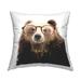 Stupell Industries Happy Woodland Bear Glasses Printed Throw Pillow Design By Karen Smith Polyester/Polyfill blend | 18 H x 18 W x 7 D in | Wayfair