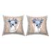 Stupell Industries Blue Country Bouquets Patterned Printed Throw Pillow Design By ND Art Set Of 2 /Polyfill blend | 18 H x 18 W x 7 D in | Wayfair