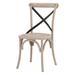 Rosalind Wheeler Atyanna Cross Back Side Chair in Gray/Black Wood/Upholstered/Wicker/Rattan in Brown/Gray | 35 H x 19 W x 19 D in | Wayfair