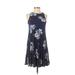 Old Navy Casual Dress - Fit & Flare: Blue Floral Dresses - Women's Size X-Small