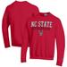 Men's Champion Red NC State Wolfpack Athletics Logo Stack Pullover Sweatshirt