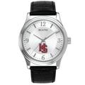 Men's Hampden-Sydney College Tigers Bulova Silver-Tone Stainless Steel Watch with Leather Strap