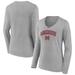 Women's Fanatics Branded Gray Morehouse Maroon Tigers Campus Long Sleeve V-Neck T-Shirt