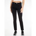 Skinny-fit-Jeans CALVIN KLEIN JEANS "MID RISE SKINNY" Gr. 34, Länge 32, schwarz (denim black) Damen Jeans Röhrenjeans