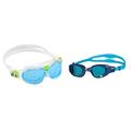 Aqua Sphere Seal Kid 2.0 Schwimmbrille Transparent - Blaue Linse & Arena The One Junior Anti-Fog Schwimmbrille für Kinder, Schwimmbrille mit Breiten Gläsern, UV-Schutz, Selbstjustierender Nasensteg