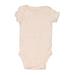 Carter's Short Sleeve Onesie: Pink Print Bottoms - Size Newborn