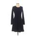 Gap Casual Dress - A-Line Crew Neck Long sleeves: Blue Print Dresses - Women's Size X-Small