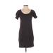 MNG Basics Casual Dress - Shift Scoop Neck Short sleeves: Brown Print Dresses - Women's Size X-Small