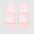 adidas adilette aqua sandals in white & pink