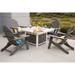 Park City 42" Two-Tone Square Fire Pit Table with Balboa Four Chairs Set