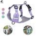 PULLIMORE No Pull Dog Harnesses Reflective Pet Harness Adjustable Breathable Mesh Dog Vest for Puppy Dogs Outdoor Walking (Purple L)