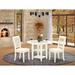 East West Furniture Dining Table Set- a Dining Table and Linen Fabric Dining Chairs(Finish & Pieces Options)