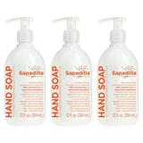 Sapadilla Liquid Hand Soap - Grapefruit + Bergamot - Made with 100% Pure Essential Oil Blends Cleansing & Moisturizing Aromatic & Fragrant Hand Soap Plant Based Biodegradable 12 Ounce (Pack of 3)