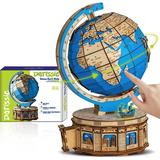 Datissic 3D Wooden Puzzles for Adults - LED Illuminated Wood Globes Arts and Crafts for Adults to Build Puzzle Box DIY Craft Kits for Adults Teens Men Brain Teaser Puzzles Gifts for Family Friends