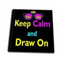 3dRose CMYK Keep Calm Parody Hipster Crown And Sunglasses Keep Calm And Draw On - Memory Book 12 by 12-inch