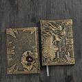 AURIGATE Dragon Leather Journal Dragon Leather Notebook Embossed Leather Journal Vintage Writing Notebook Antique Diary Notepad A5 Embossed Writing Hardcover Executive Journal