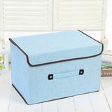 Tutuviw Large Collapsible Storage Bins with Lids Organization Bins for Closet Storage Clothes Storage Folding Storage Box with Lids for Home Office Storage 1 Pack Blue
