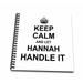 3dRose Keep Calm and Let Hannah Handle it - funny personal name - Mini Notepad 4 by 4-inch