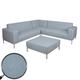 Mendler Ecksofa HWC-C47, Sofa Loungesofa Couch, Stoff/Textil Indoor wasserabweisend ~ blau ohne Ablage