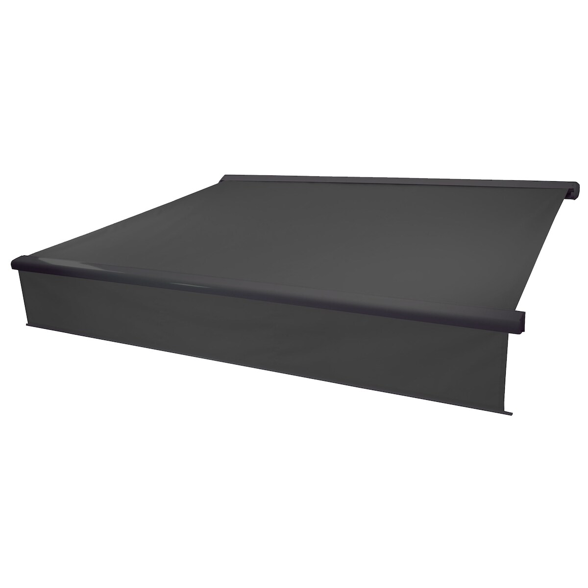 Mendler Elektrische Vollkassetten-Markise T124, 4x3m ausfahrbarer Volant ~ Polyester anthrazit, anthrazit Image